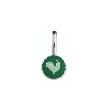 CHANTECLER CIONDOLO IN ARGENTO DOUBLE FACE CON SMALTO VERDE