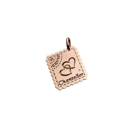 CHANTECLER Ciondolo Love Letters in oro rosa e diamante