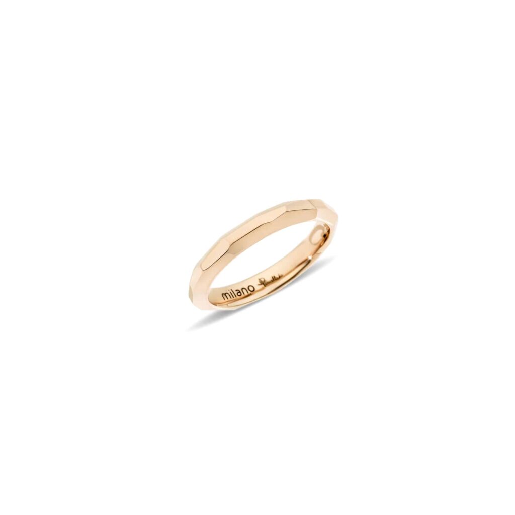 Pomellato Milano anello sfaccettato in oro rosa