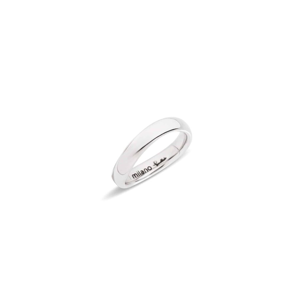Pomellato Milano anello onda in oro bianco rodiato
