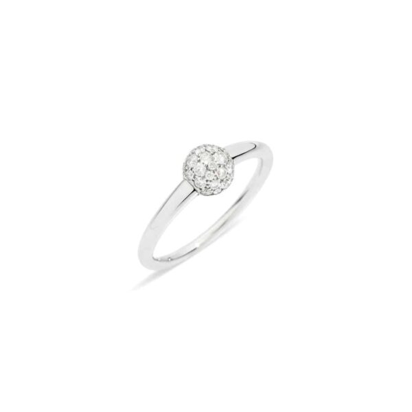 Pomellato M’ama non M’ama anello in oro bianco con pavé di diamanti