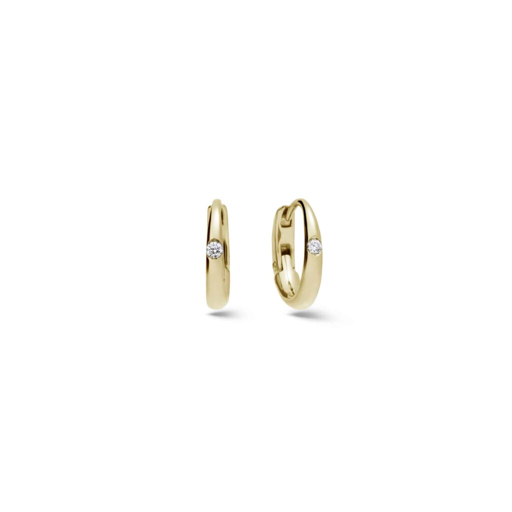 Pomellato Milano Lucciola orecchini in oro giallo sabbiato con diamanti